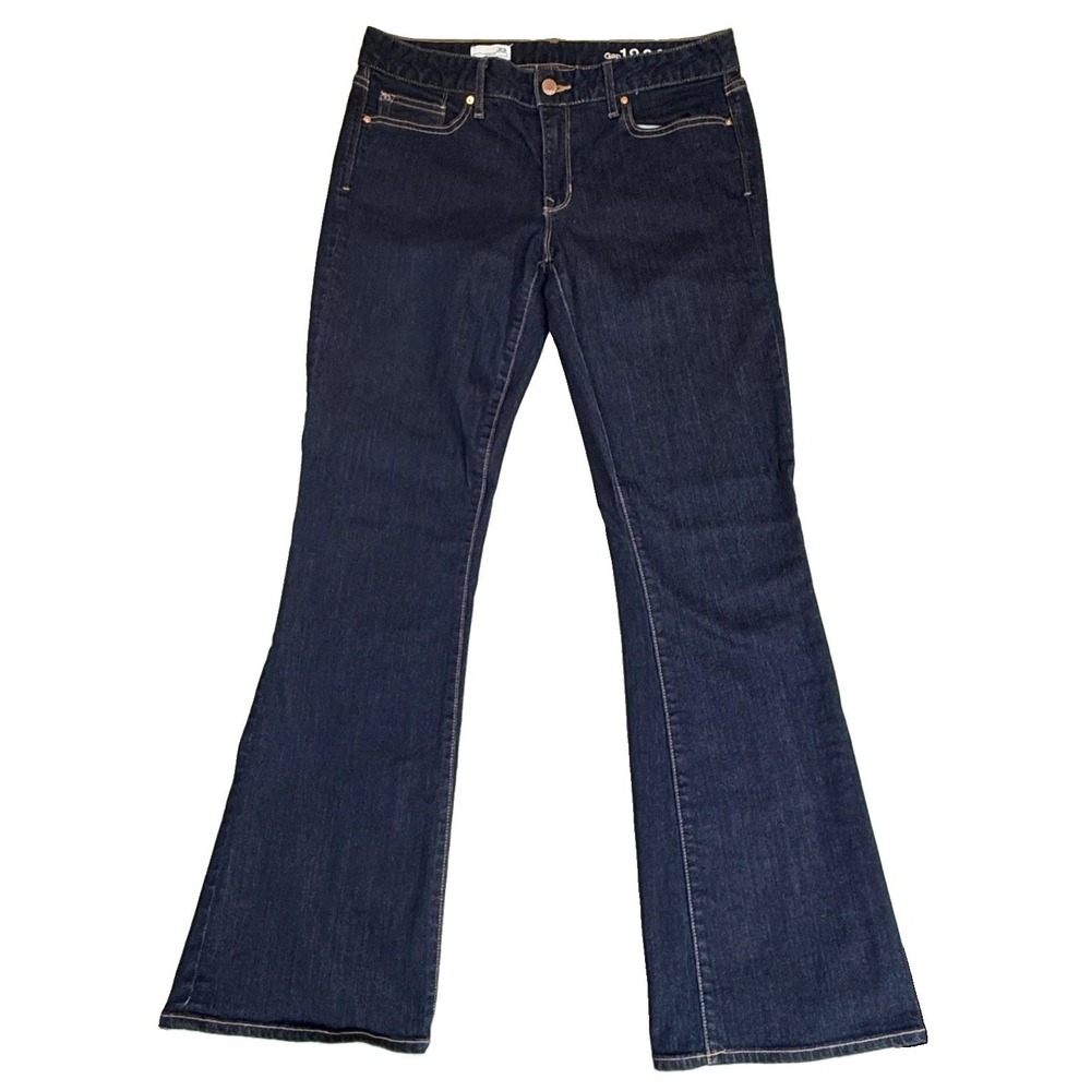 Gap Curvy 1969 Flare Leg Jeans Size 30 Blue Denim Dark Wash Mid Rise 32x31.5